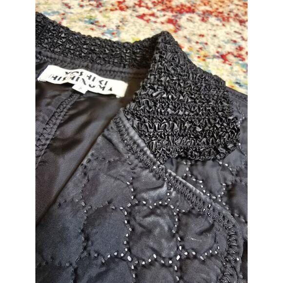 Vintage 90's Yoshiki Hishinuma Black Quilted Crinkle Peplum Jacket Size 2 - Picture 10 of 10